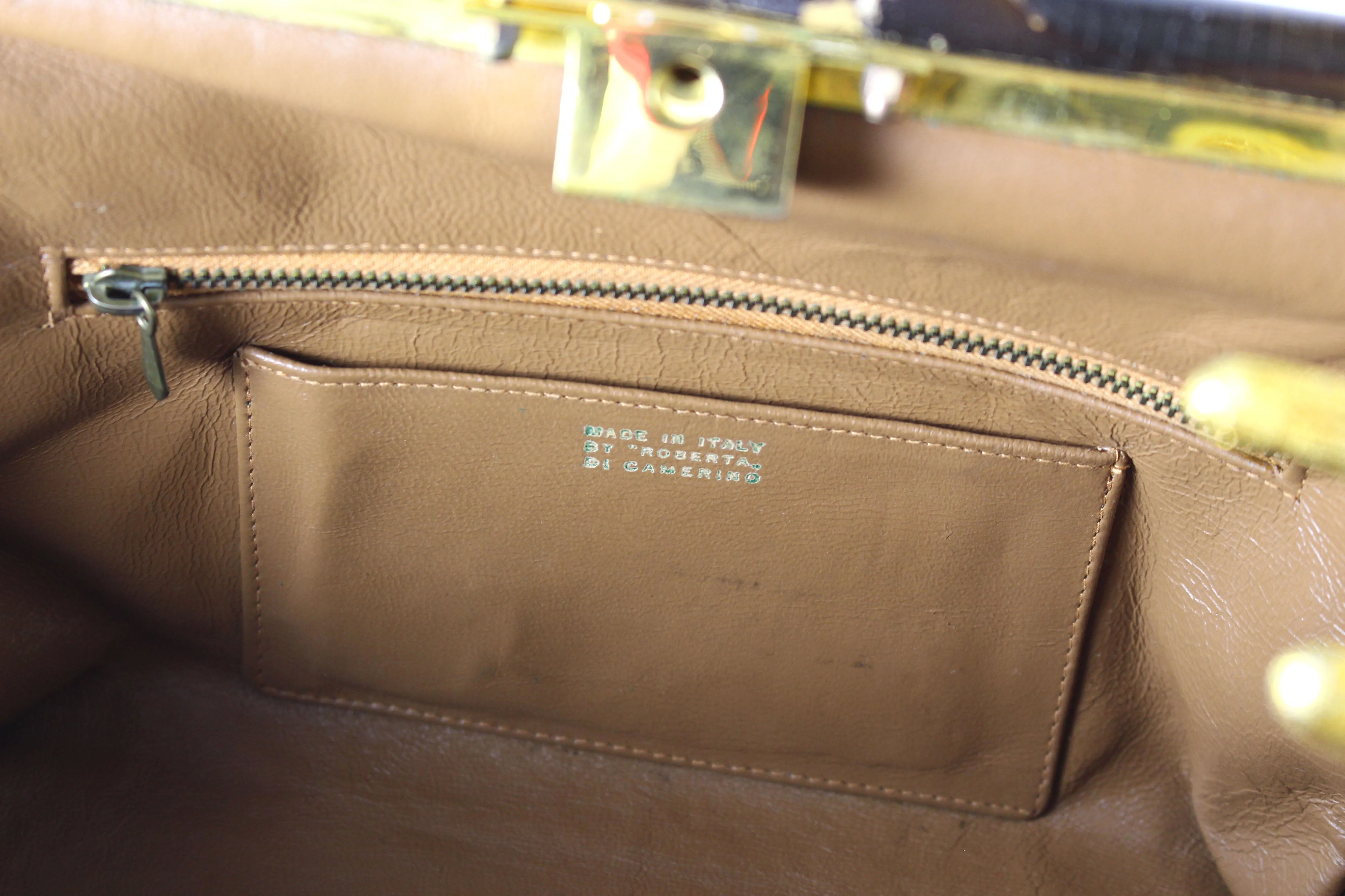 ROBERTA DI CAMERINO fabric bag with bamboo handle