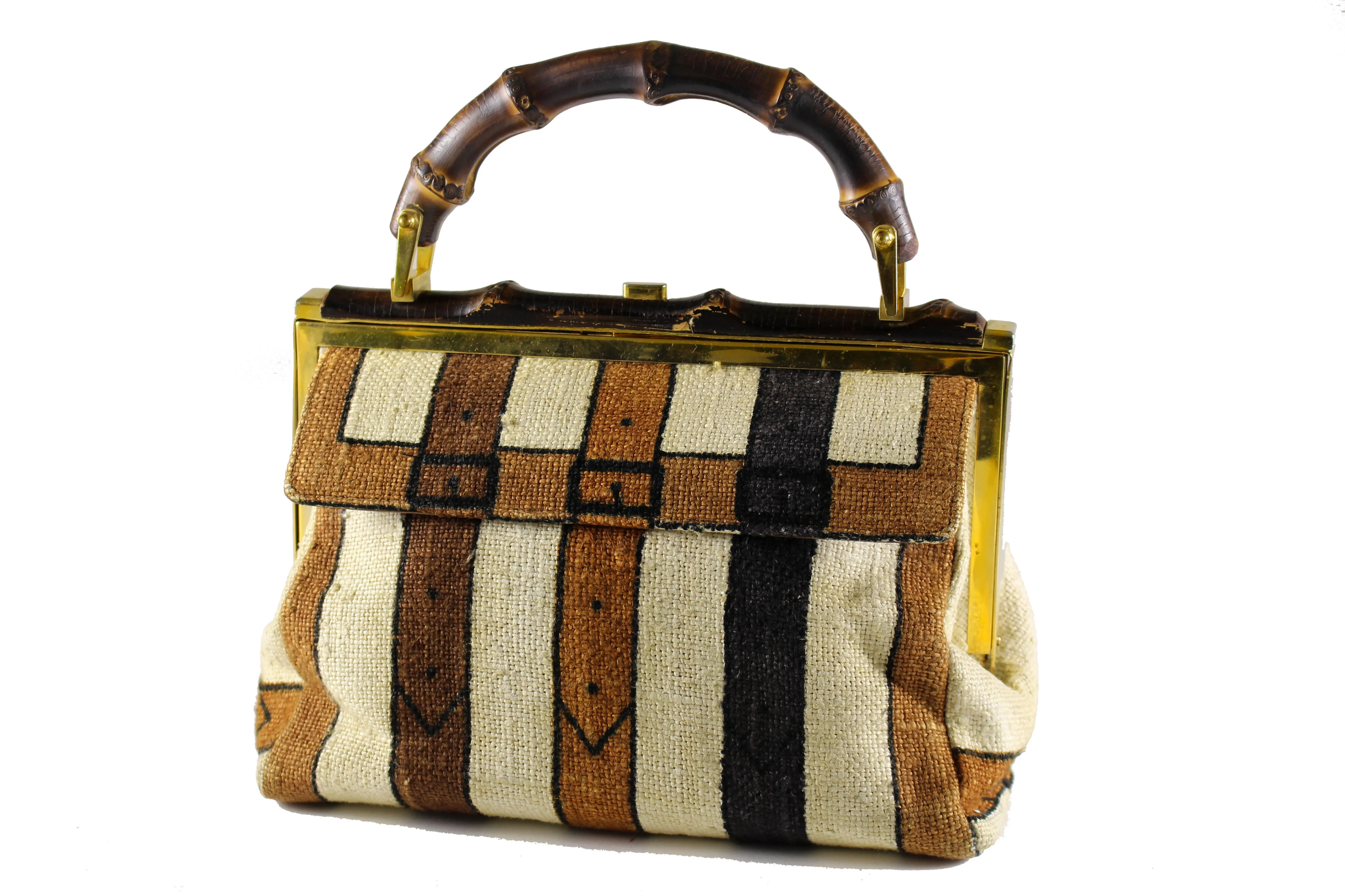 ROBERTA DI CAMERINO fabric bag with bamboo handle