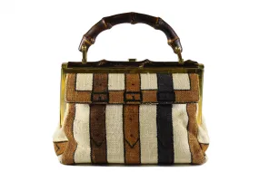 ROBERTA DI CAMERINO fabric bag with bamboo handle