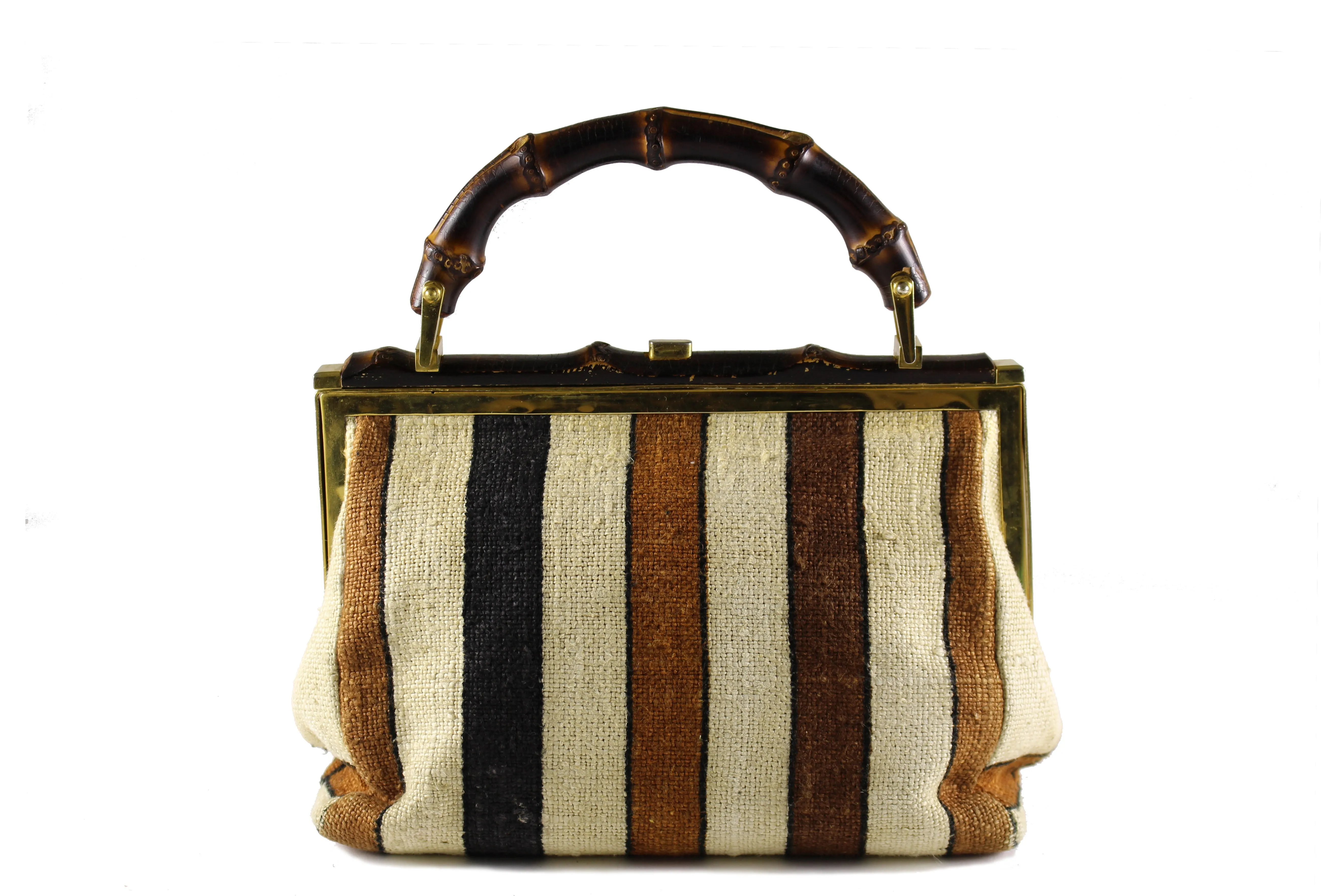ROBERTA DI CAMERINO fabric bag with bamboo handle