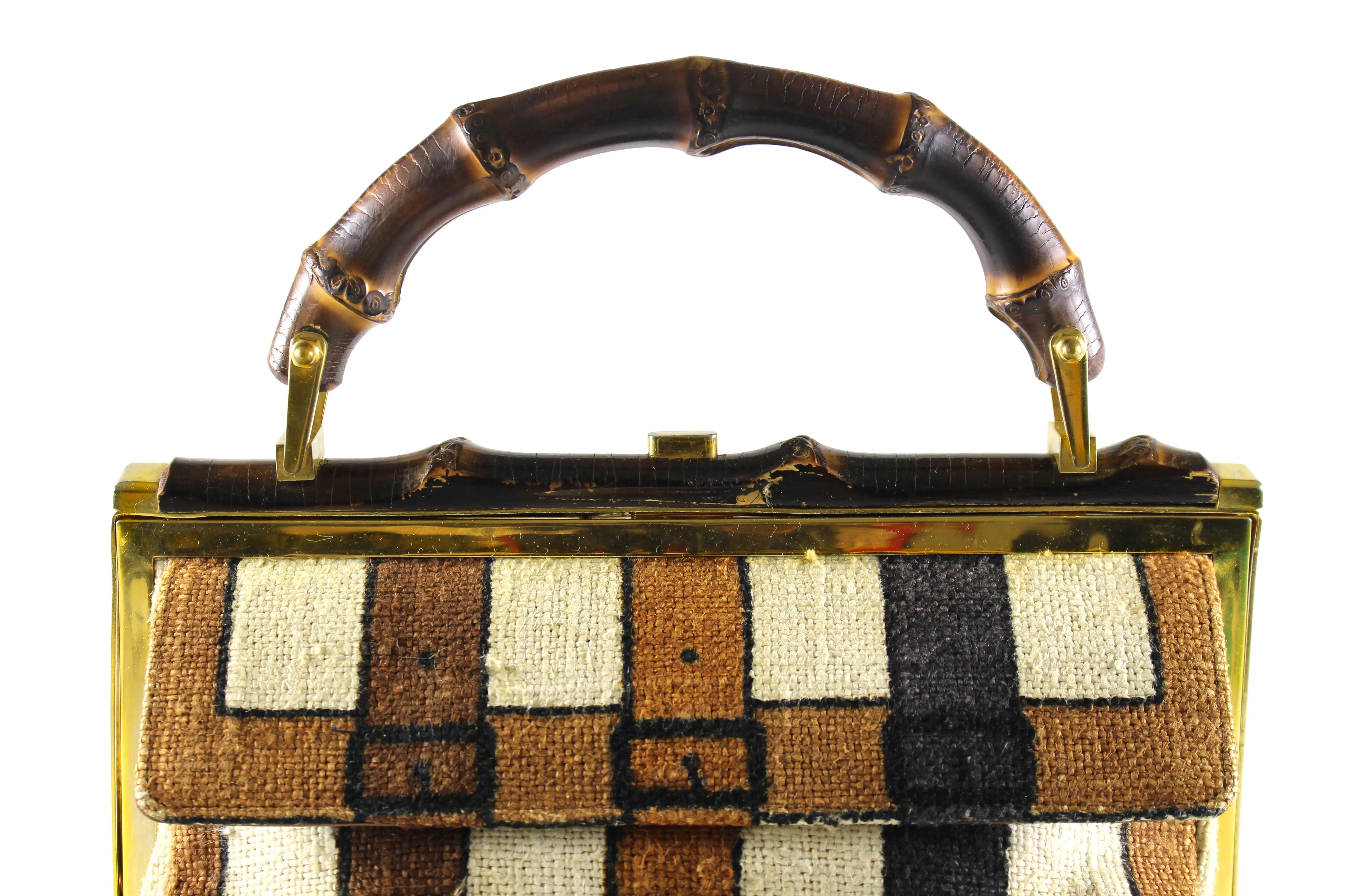 ROBERTA DI CAMERINO fabric bag with bamboo handle