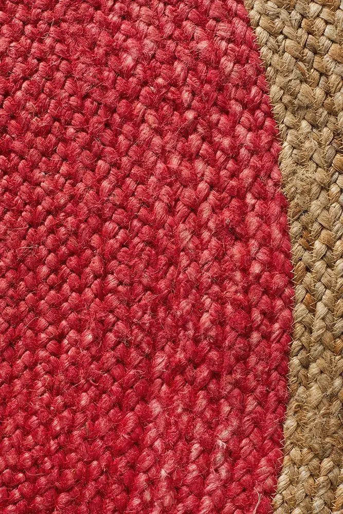 Round Jute Cherry Rug