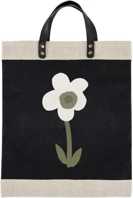 Santa Barbara Design Studio Womens Jute Burlap Farmer's Market Shopping Tote w/Genuine Leather Handles & Waterproof Lining