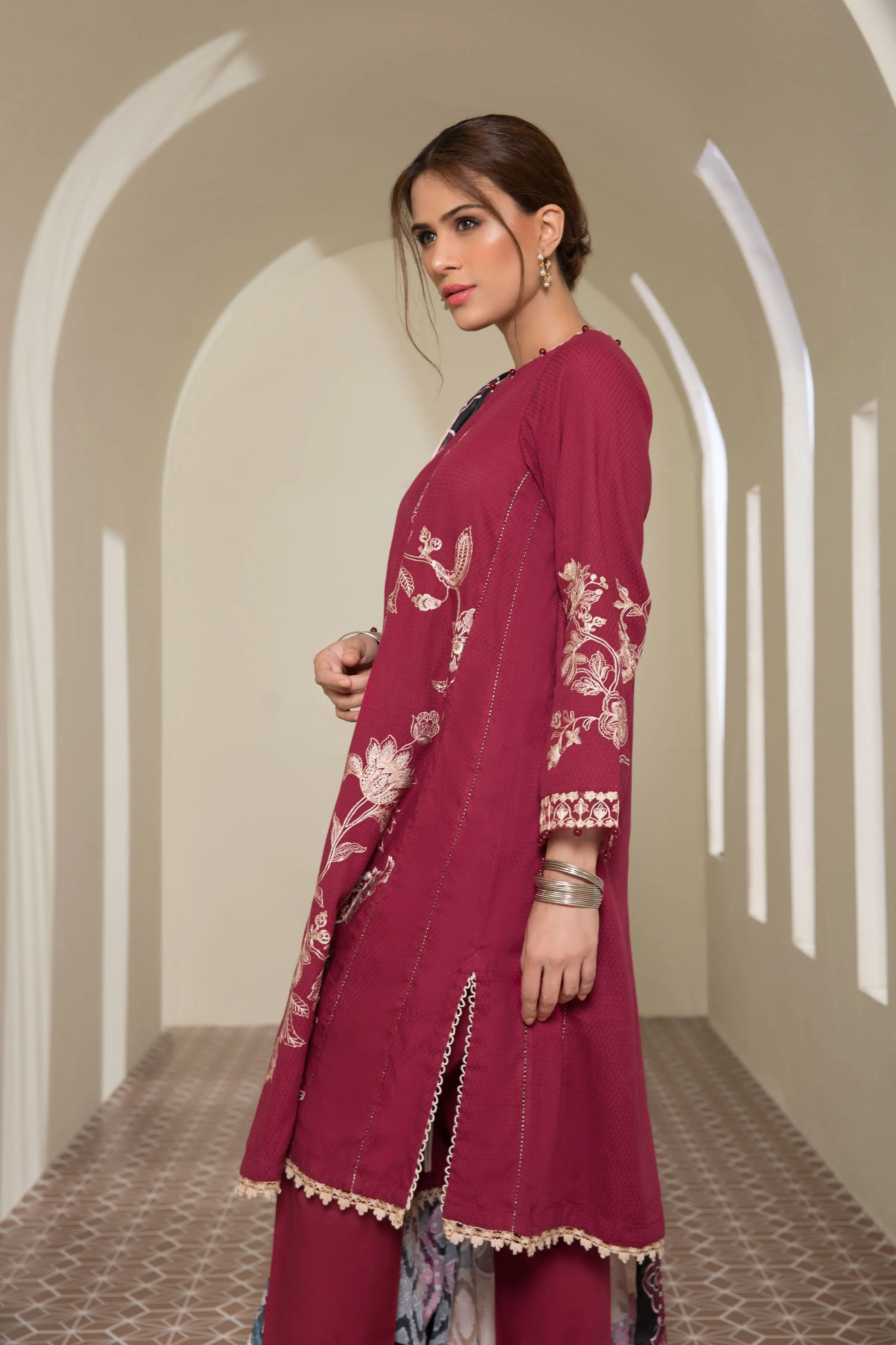 Sapphire Classic - 3 Piece Lawn Collection 2020 – Deep Maroon