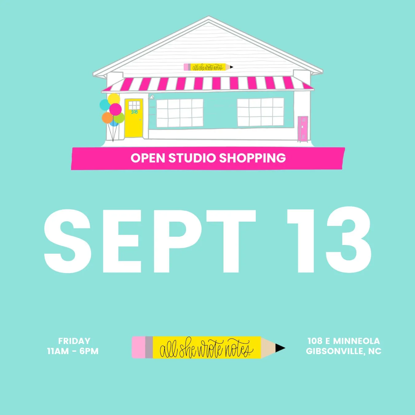 Sept 13 - Open Studio Shopping