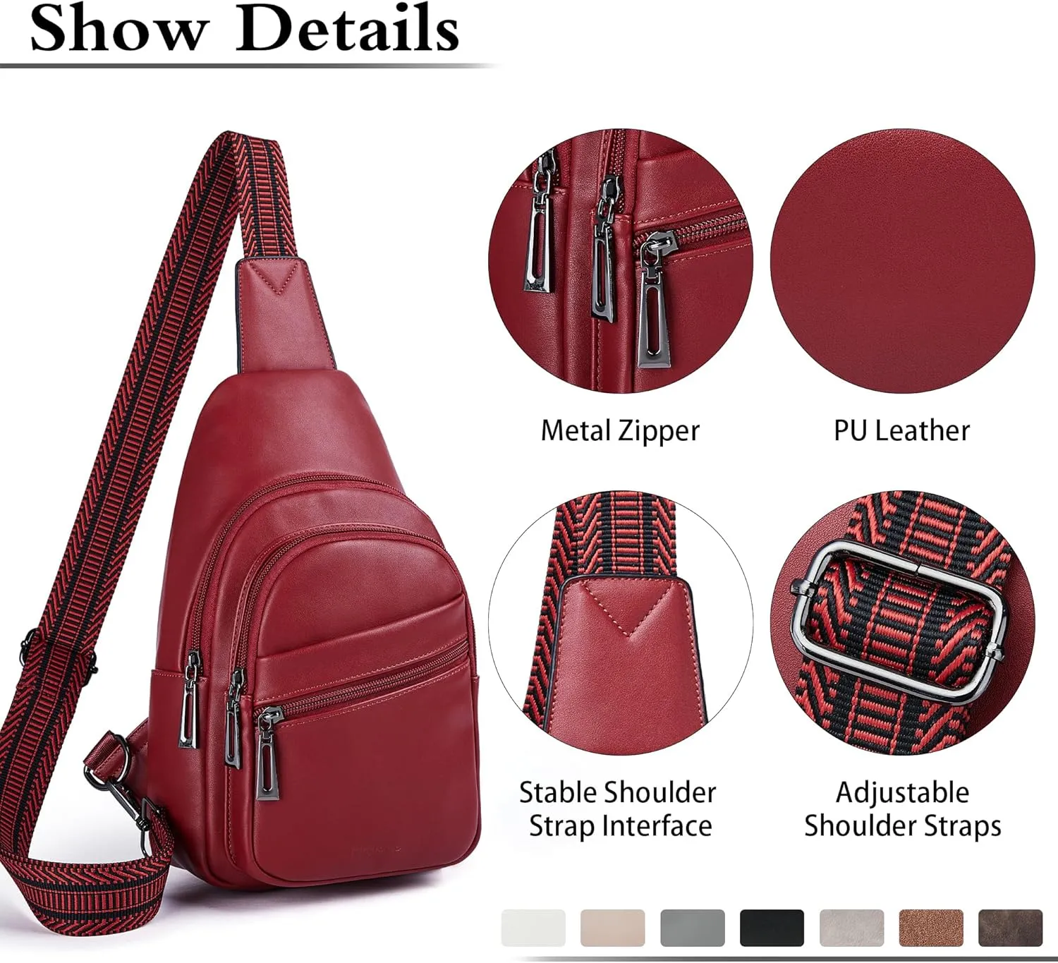 Sling Bag Crossbody Bags for Women Cross Body Fanny Packs Chest Sling Purses for Travel Shopping Leisure Sport