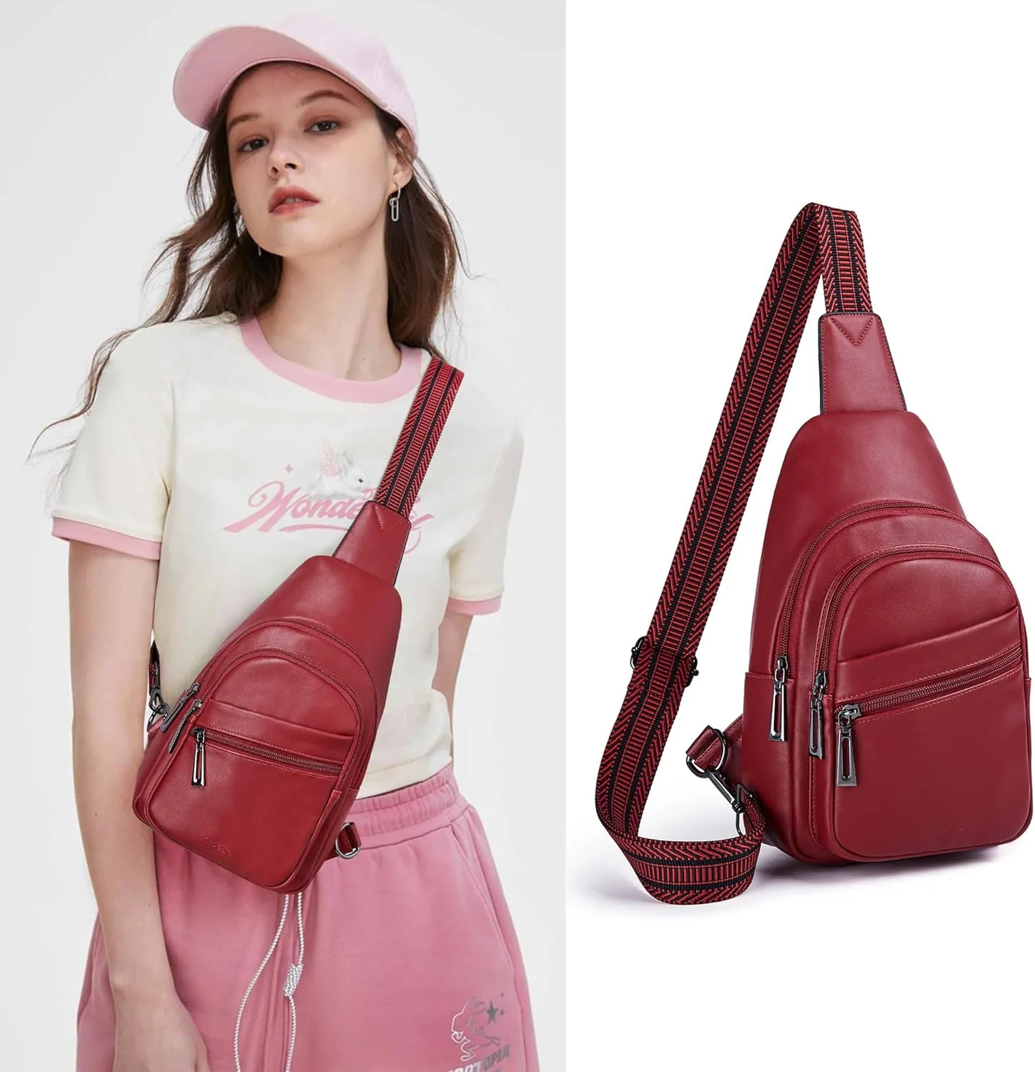 Sling Bag Crossbody Bags for Women Cross Body Fanny Packs Chest Sling Purses for Travel Shopping Leisure Sport