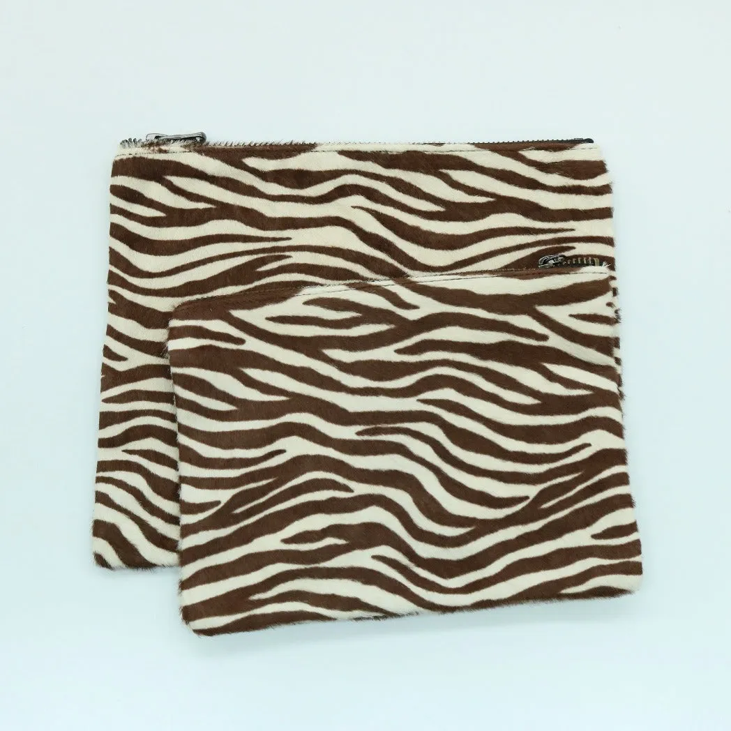 SMALL ZEBRA HAIRCALF CLUTCH