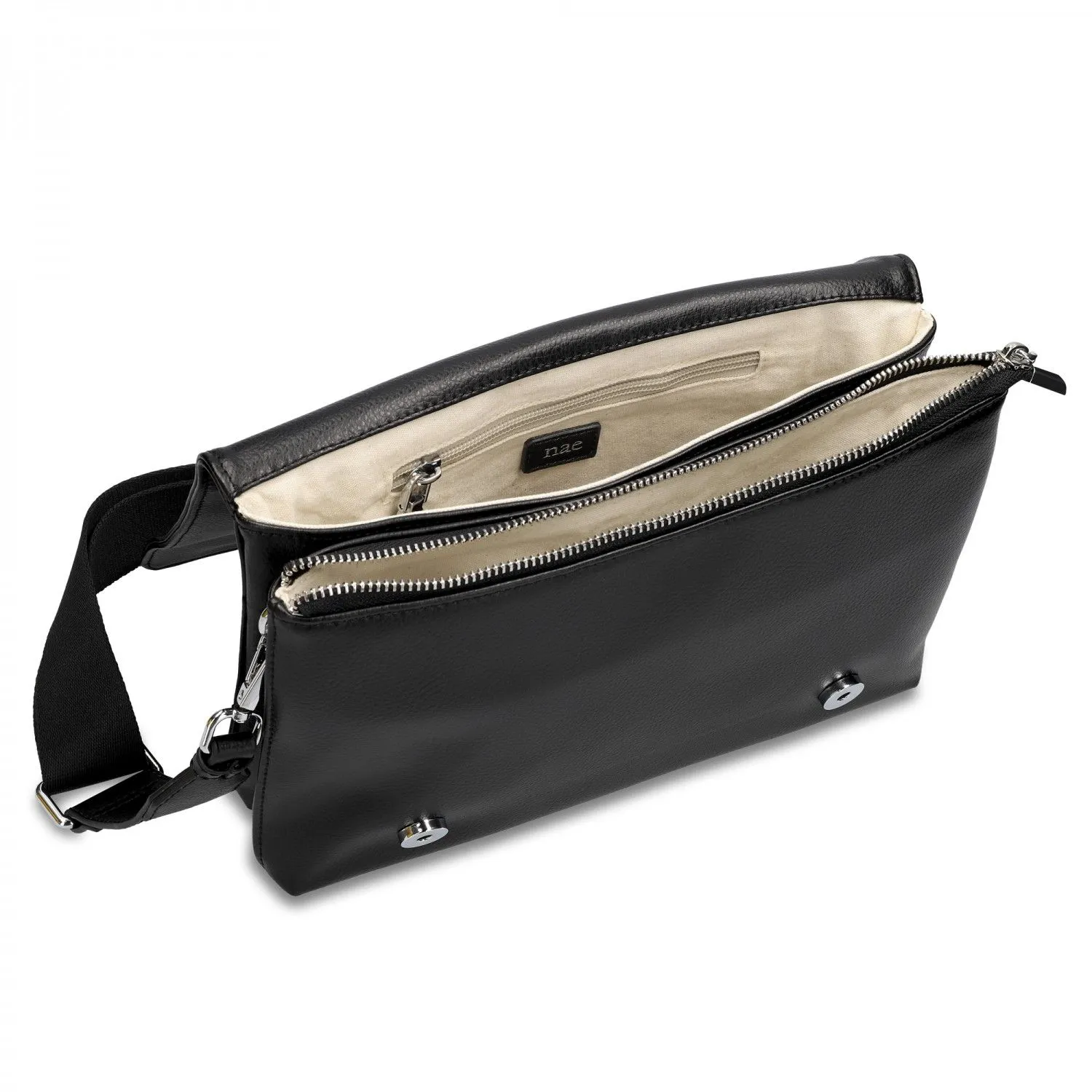 Tara AppleSkin Crossed Shoulder Bag Black