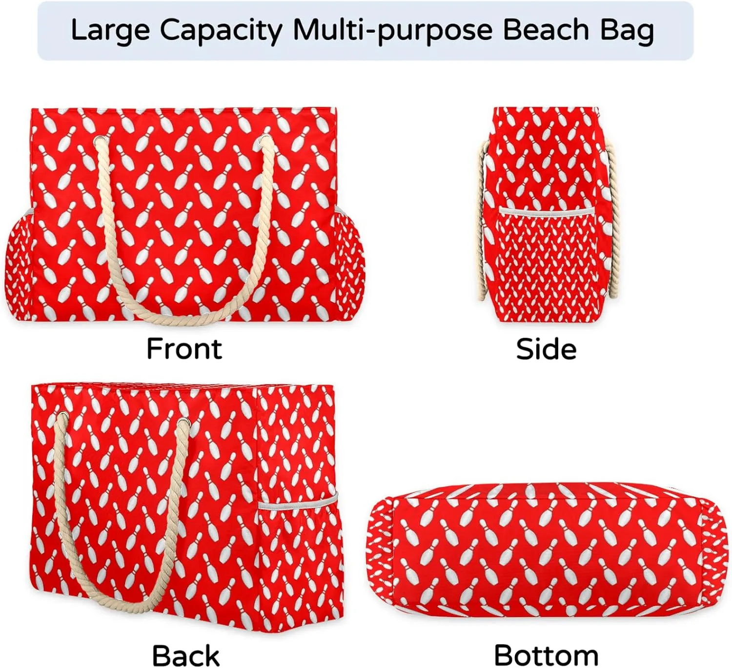 Tote Beach Bag for Women with Zipper Modern Large Waterproof Sandproof Swim Pool Bag