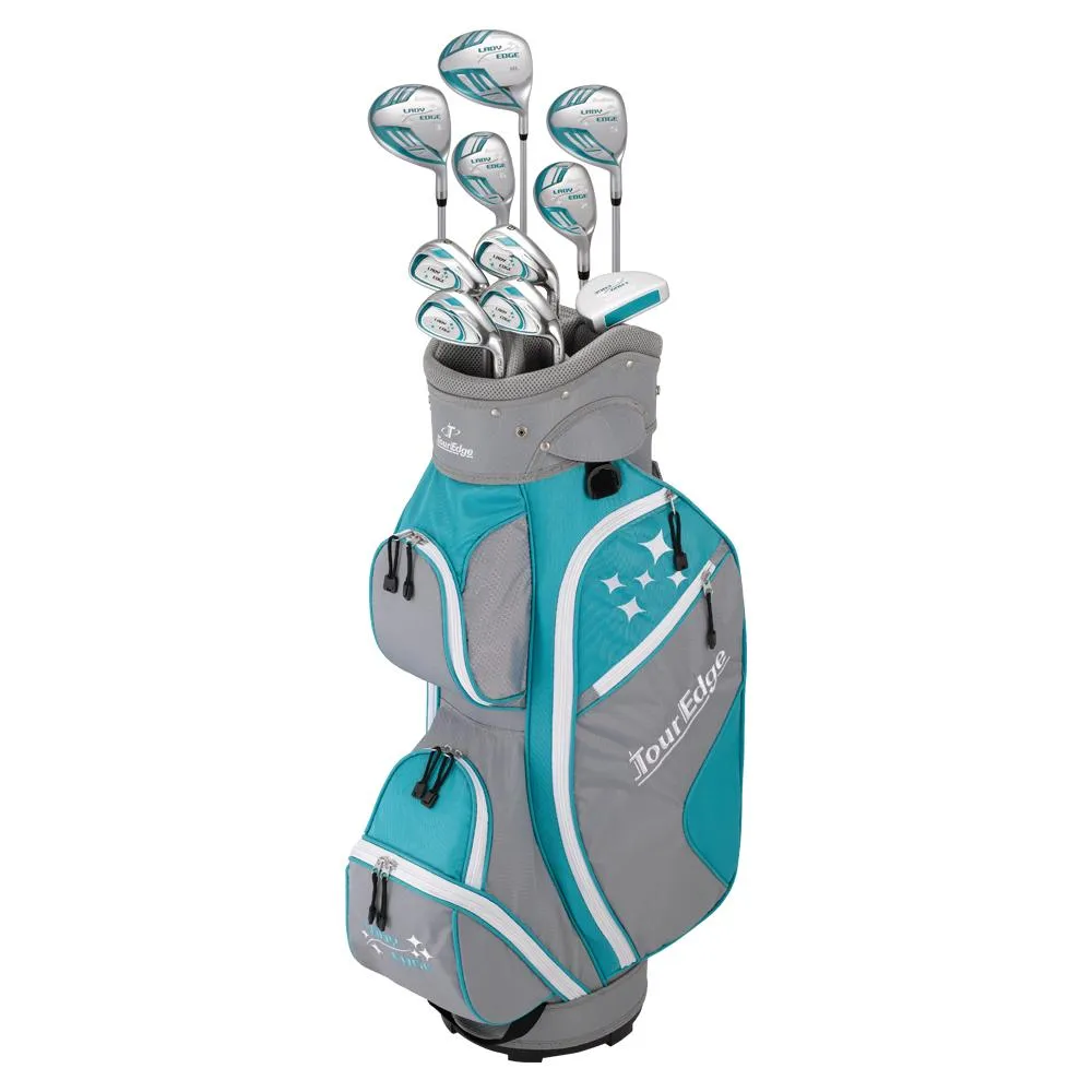 Tour Edge Lady Edge Complete Package LH 10 Club Set  1" Turquoise White Cart