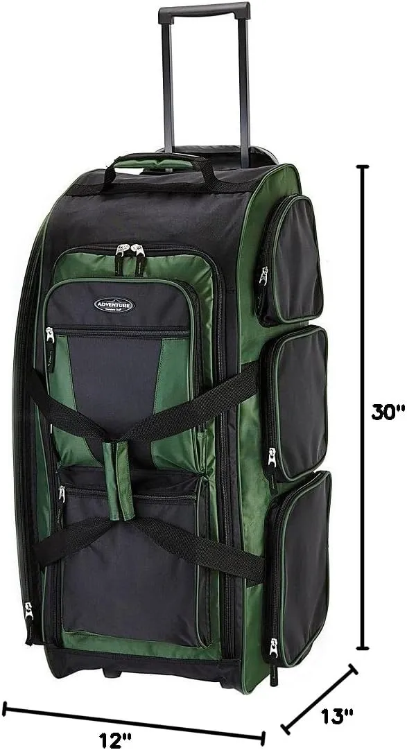 Travelers Club Xpedition 30 Inch Multi-Pocket Upright Rolling Duffel Bag