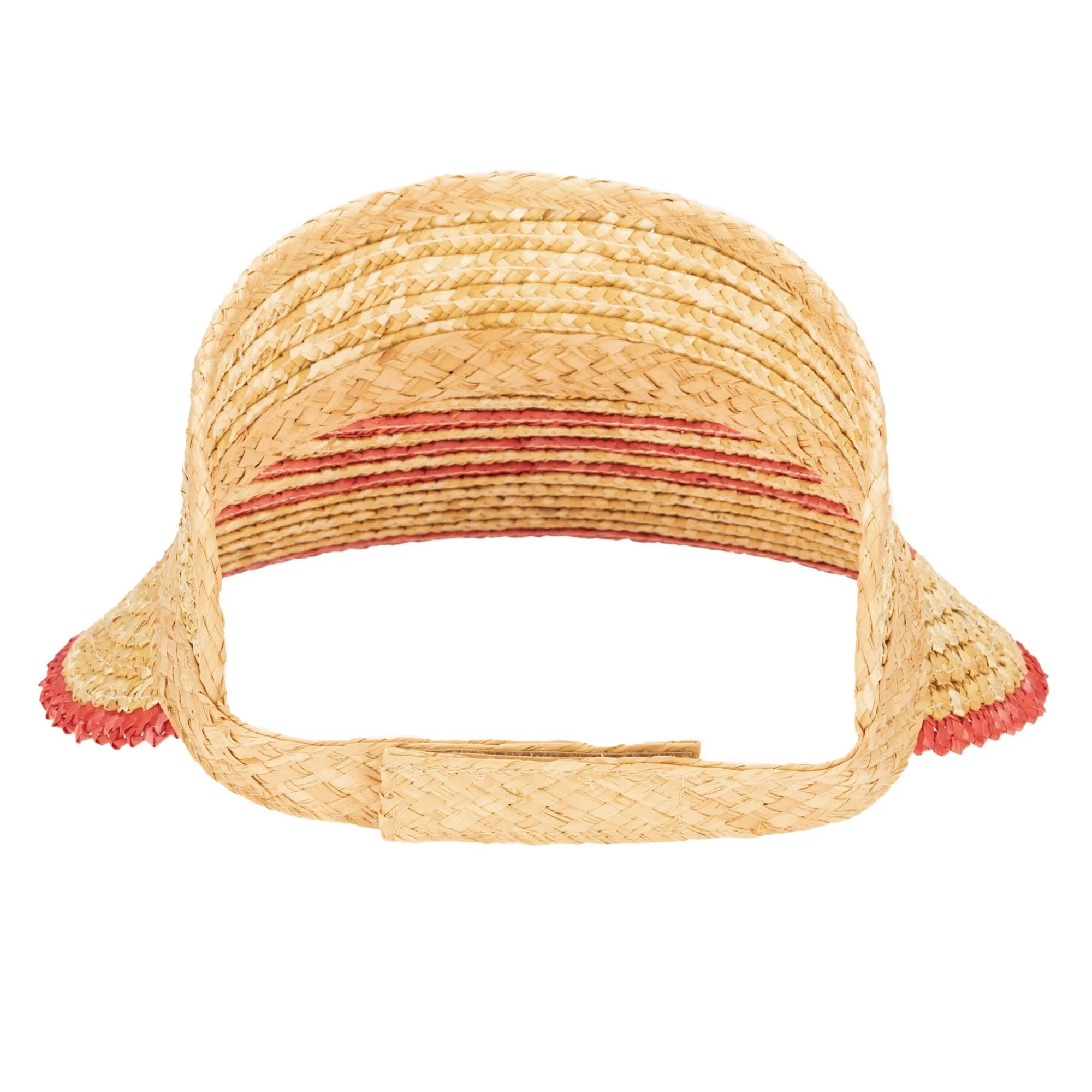 Weekend Getaway - Women's Textured Wheat Straw Visor With Stripe & Velcro Back