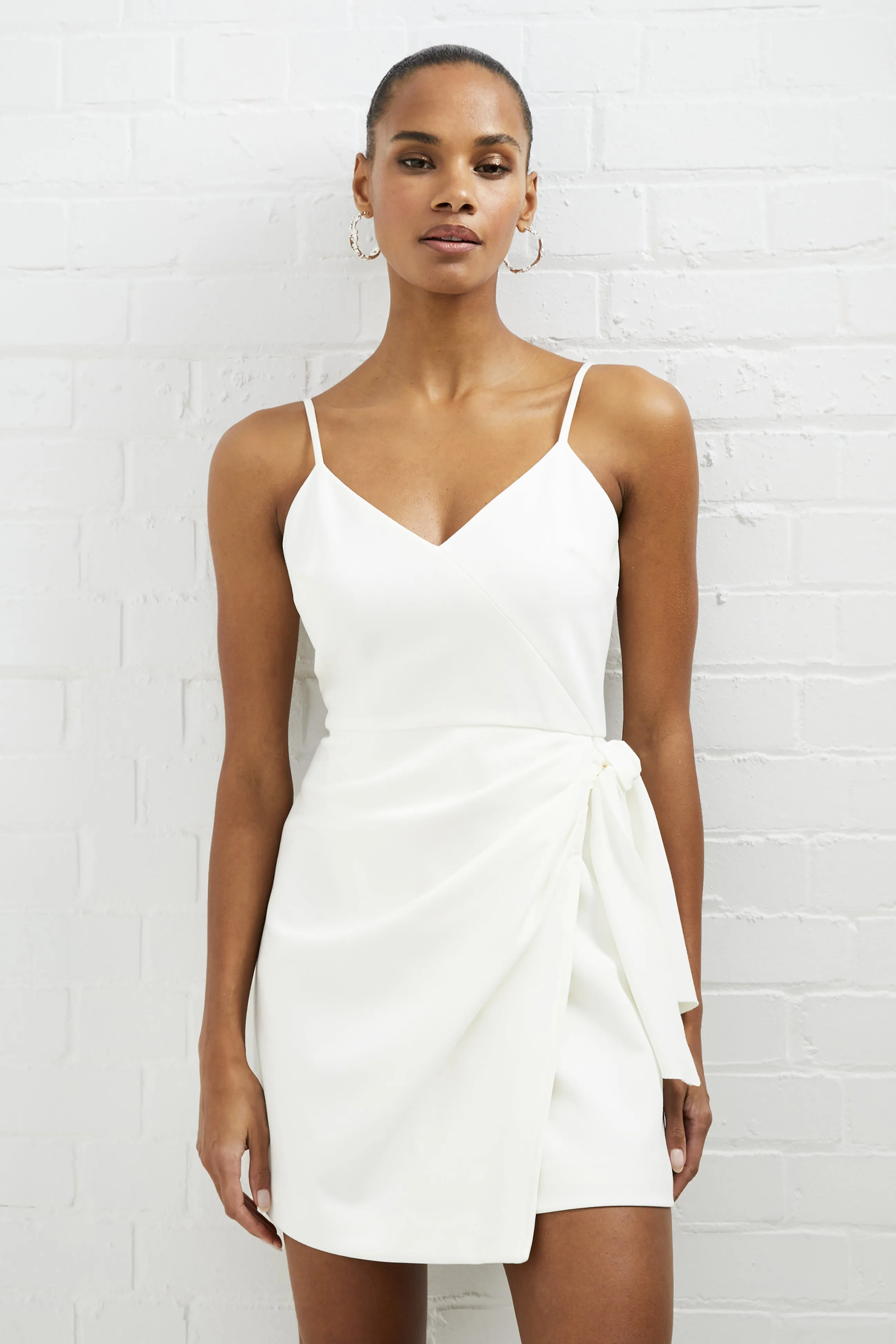 Whisper V Neck Bow Envelope Dress