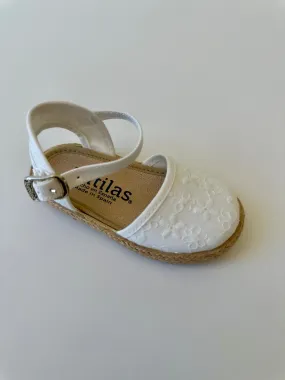 White eyelet alpargata