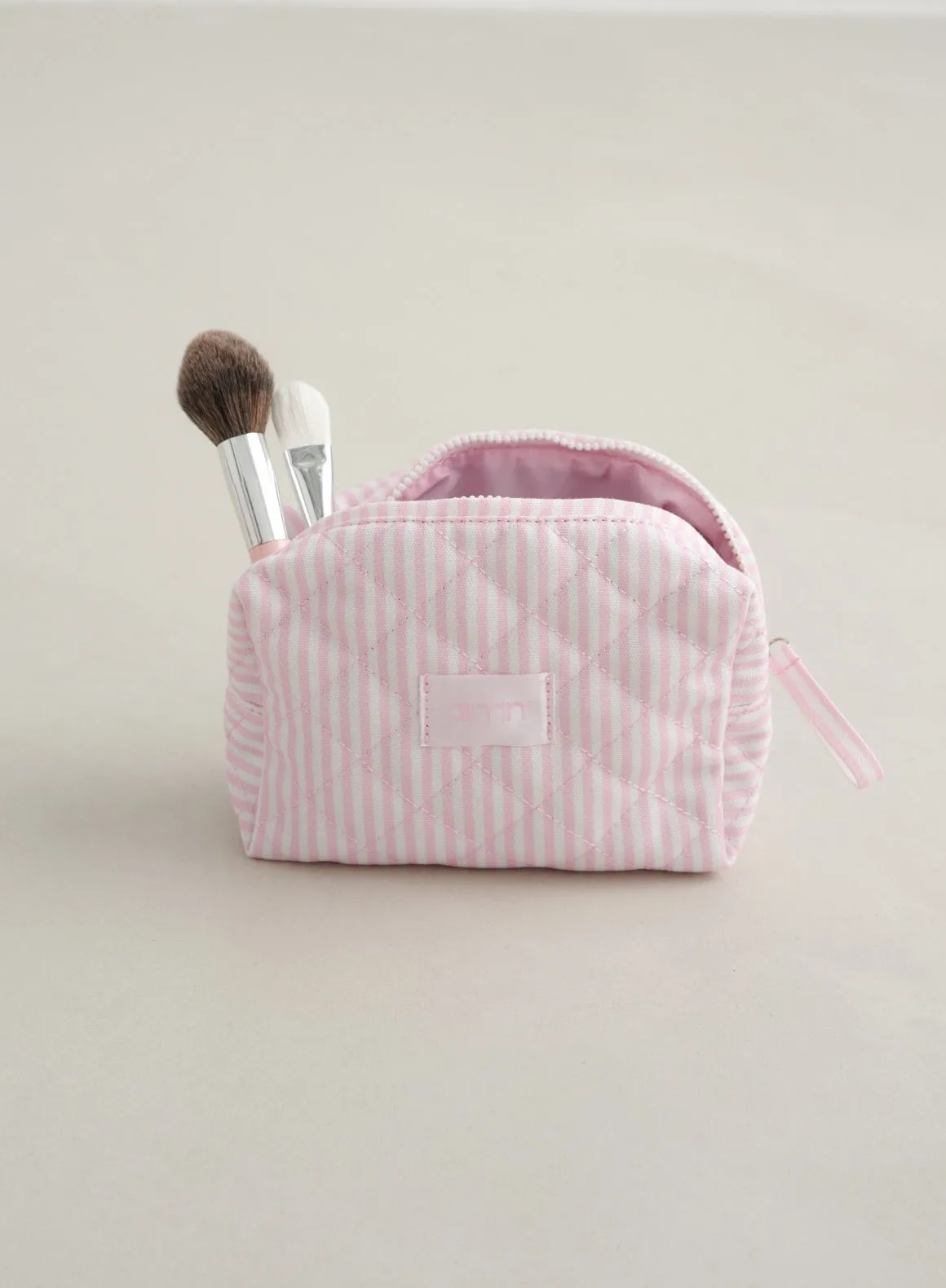 Elegant Winter Bloom Stripe Cosmetic Bag - Stylish and Functional Makeup Organizer