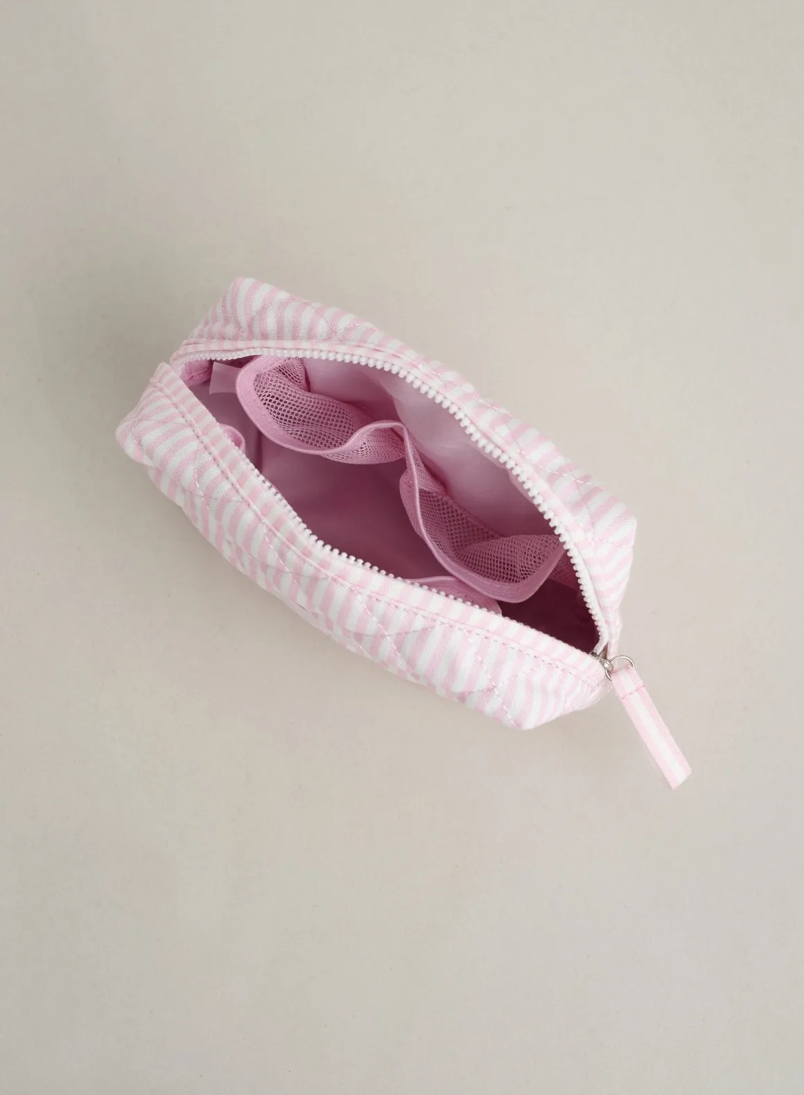 Elegant Winter Bloom Stripe Cosmetic Bag - Stylish and Functional Makeup Organizer