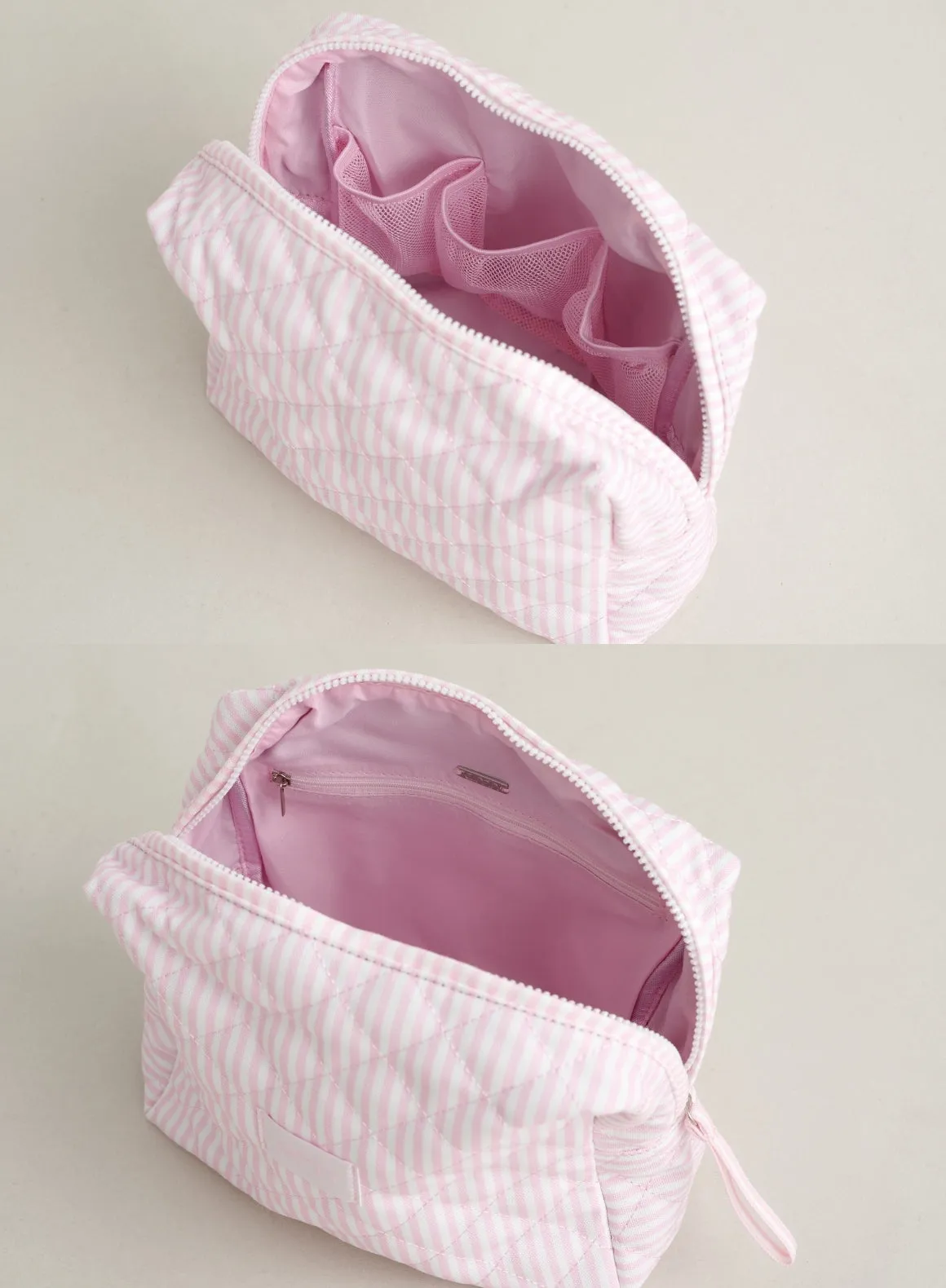 Cozy Winter Bloom Striped Toiletry Bag – Stylish and Functional Travel Organizer