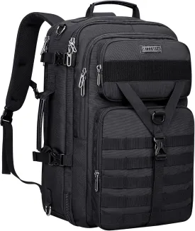 WITZMAN Carry On Travel Backpack for Men Large Convertible 45L Duffle Bag fit 17 Inch Laptop Airline Approved (B688 Black