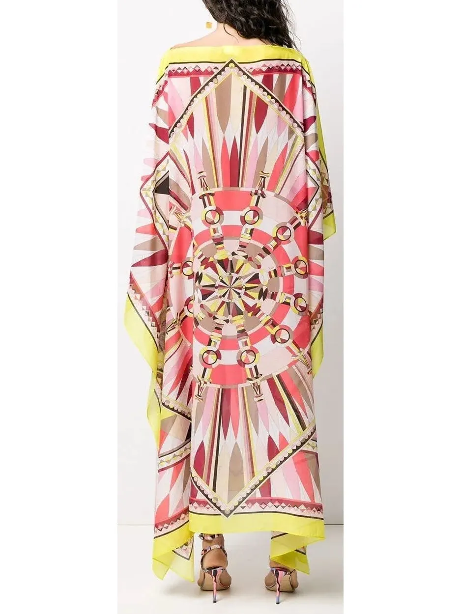 Women’s Corallo Printed Beach Chiffon Kaftan