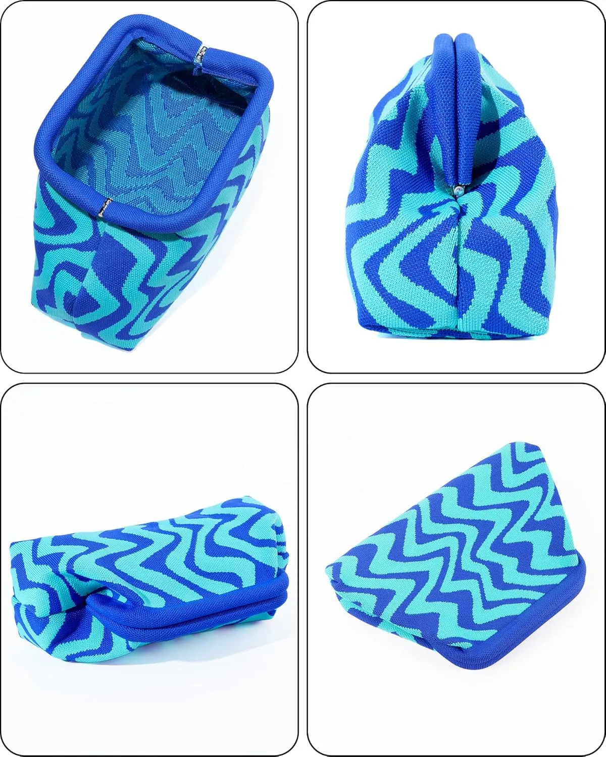 Woven Clutch Purses for Woman,Summer Beach Purse for Vacation, Woven Striped Dumpling Bag,Crochet Evening Handbag