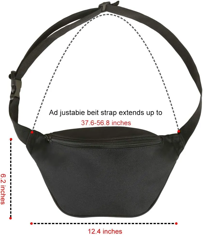 Zip Running Fanny Pack for Women and Men,Canvas Waist Bag with Adjustable Strap for Outdoors Workout Running,Hiking,Traveling,Biking,Rave and Festival